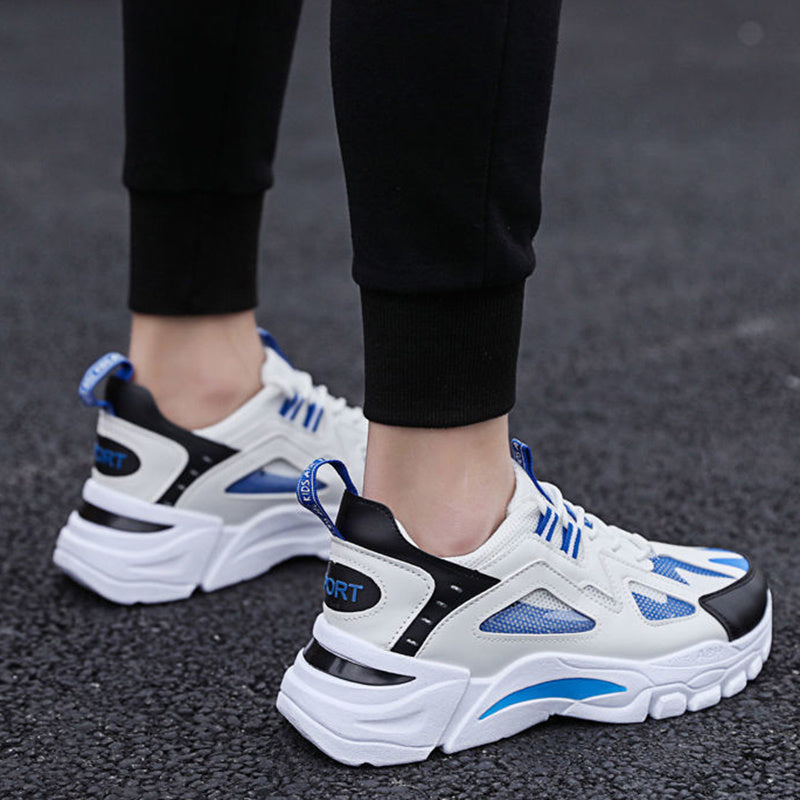 Men's White Sneakers Non-Slip Walking Running Shoes