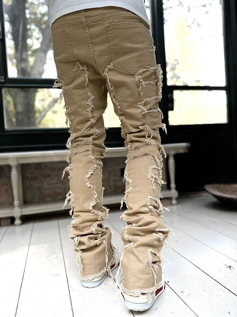 Men's Stacked Distressed Pants