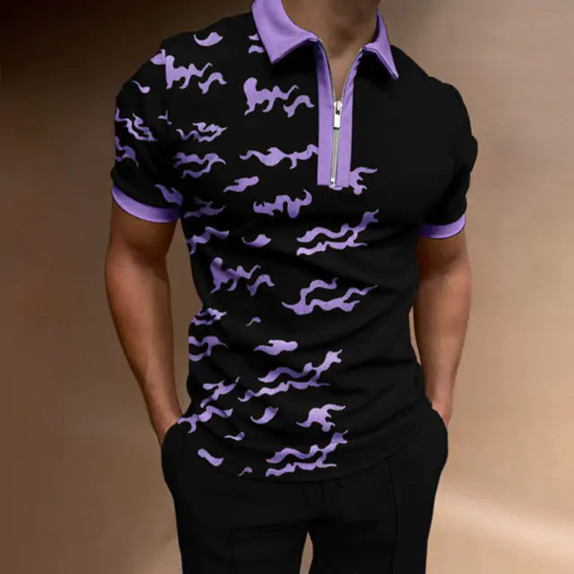 Men's Zipper Polo Shirt