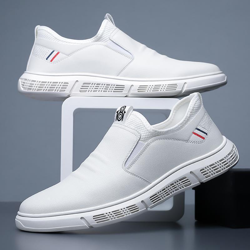 Black White Flats Walking Slide On Shoes