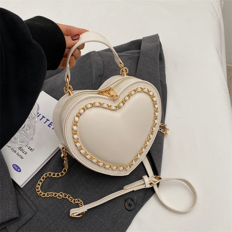 Women's Fashion Heart Large Chain Shoulder Bag