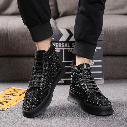 Men's High-Top Studded Designer Shoes