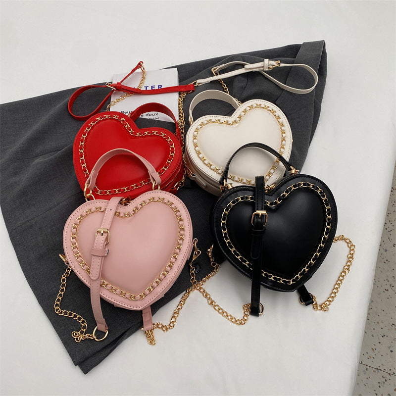 Women's Fashion Heart Large Chain Shoulder Bag