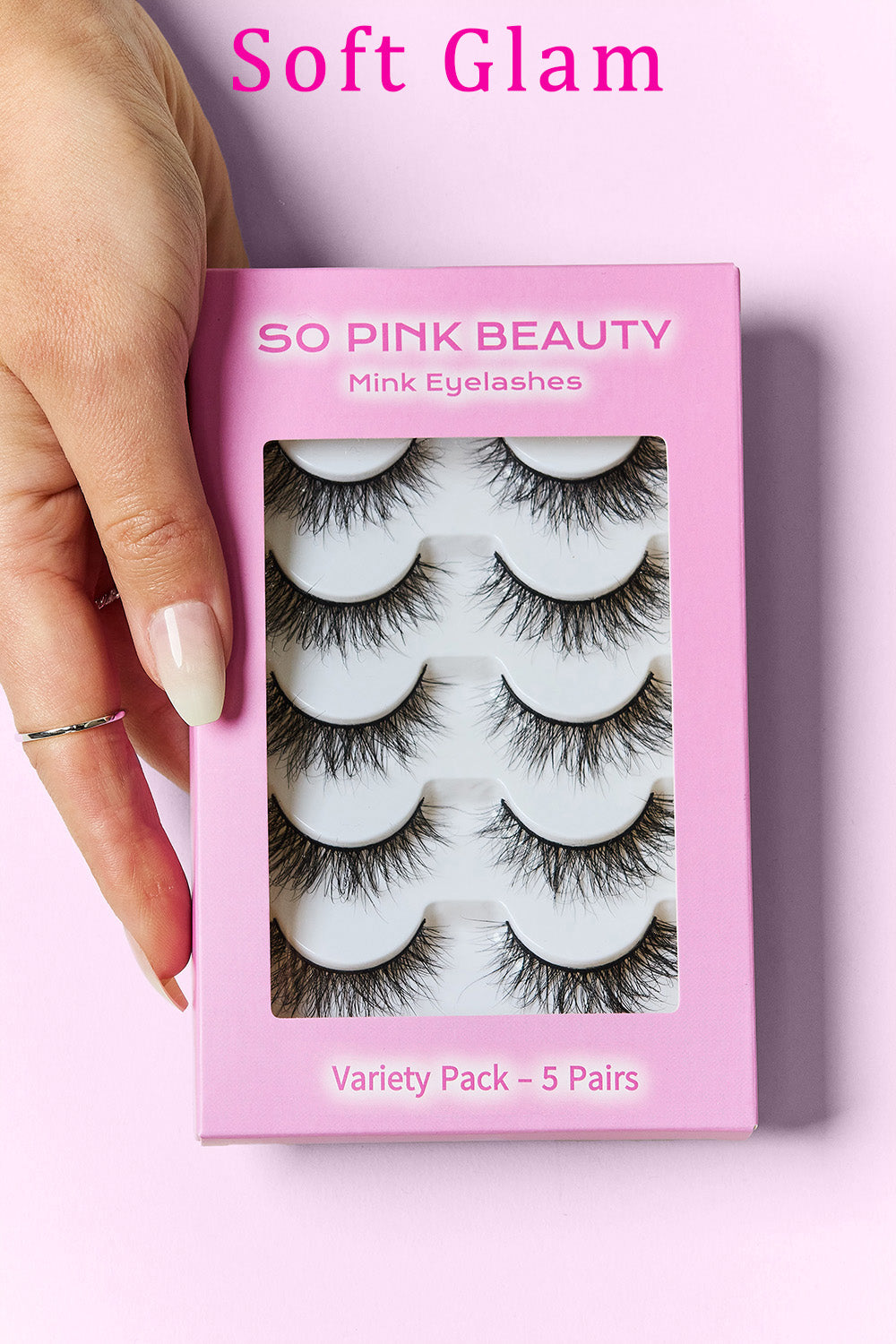 SO PINK BEAUTY Mink Eyelashes Variety Pack 5 Pairs