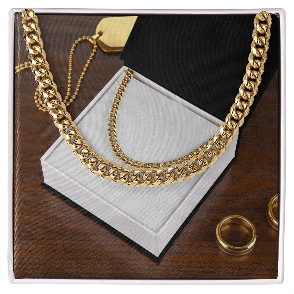 14K Yellow Gold Cuban Link Chain for Men