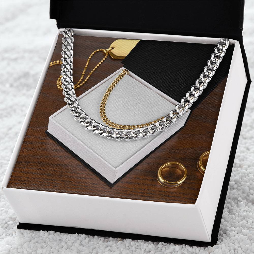 14K Yellow Gold Cuban Link Chain for Men