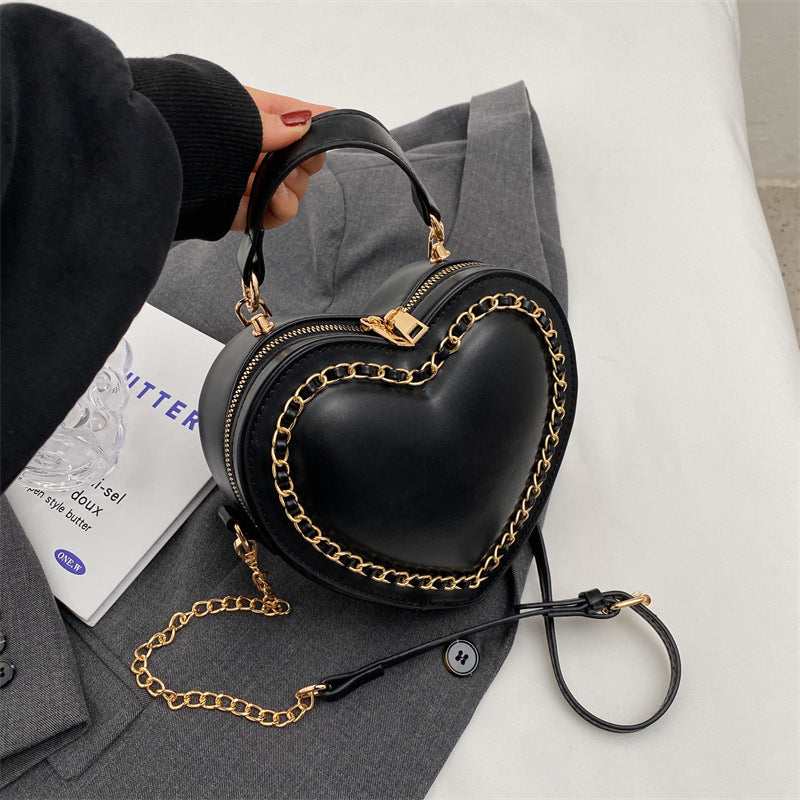 Women's Fashion Heart Large Chain Shoulder Bag