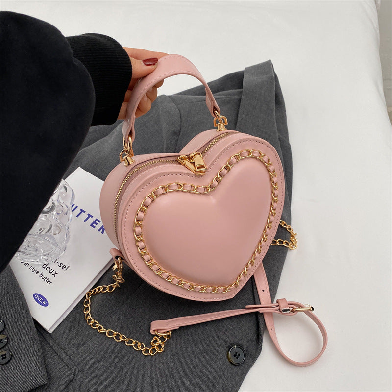 Women's Fashion Heart Large Chain Shoulder Bag